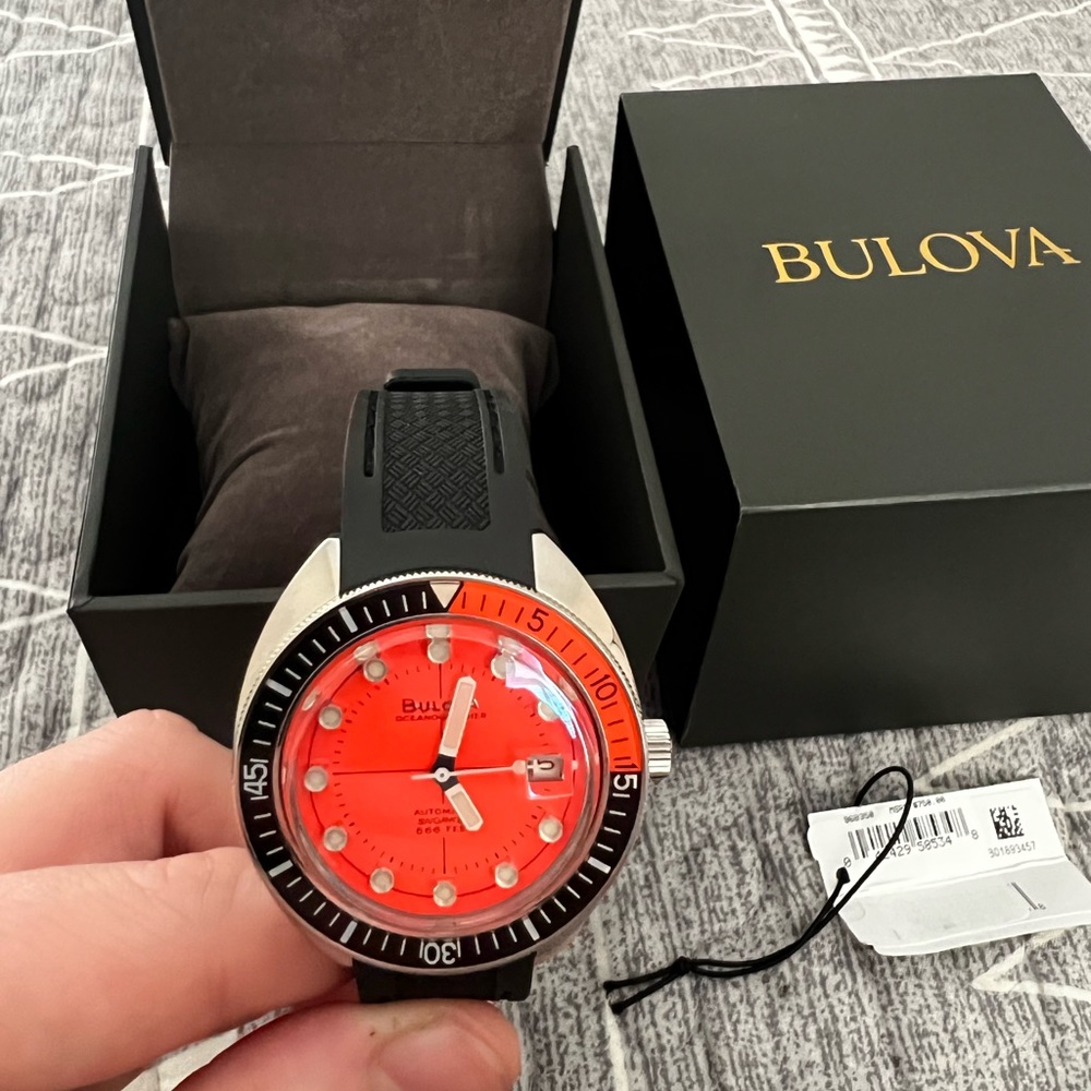 Bulova devil diver orange